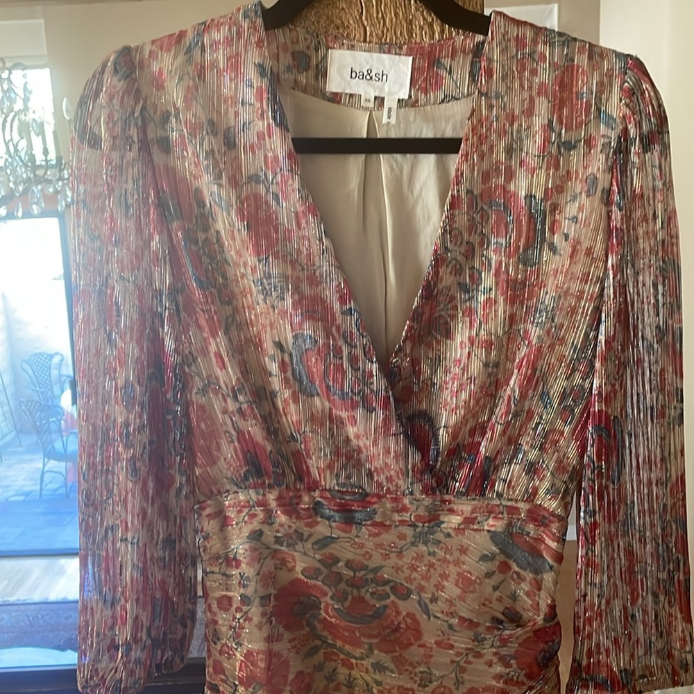 ba&sh Metallic Shimmery Ruched Dress - Picture 4 of 10